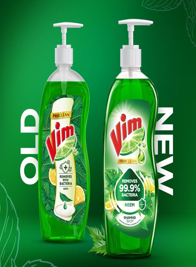 Vim ProClean Dishwash Liquid Gel with Neem powered by RhamnoTech™, Removes 99.9%* Bacteria, Removes Tough Grease and Odours, 700ml - Image 4