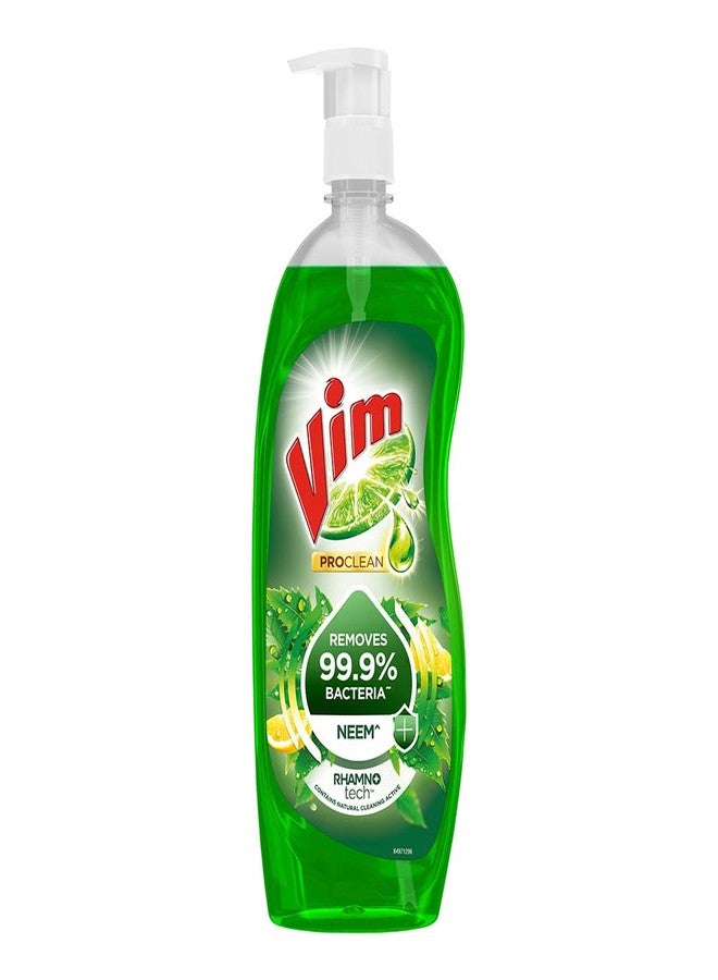 Vim ProClean Dishwash Liquid Gel with Neem powered by RhamnoTech™, Removes 99.9%* Bacteria, Removes Tough Grease and Odours, 700ml - Image 1