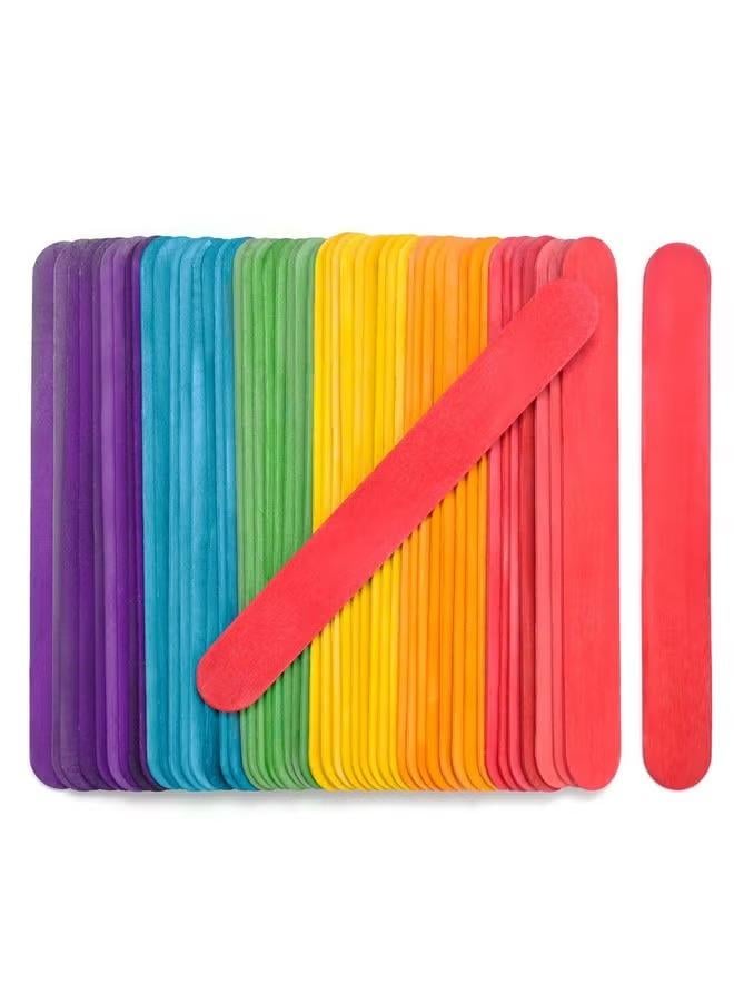 Large Colorful Wooden Sticks (50 Pieces) - For Arts and Crafts Projects and Learning Colors - Image 1
