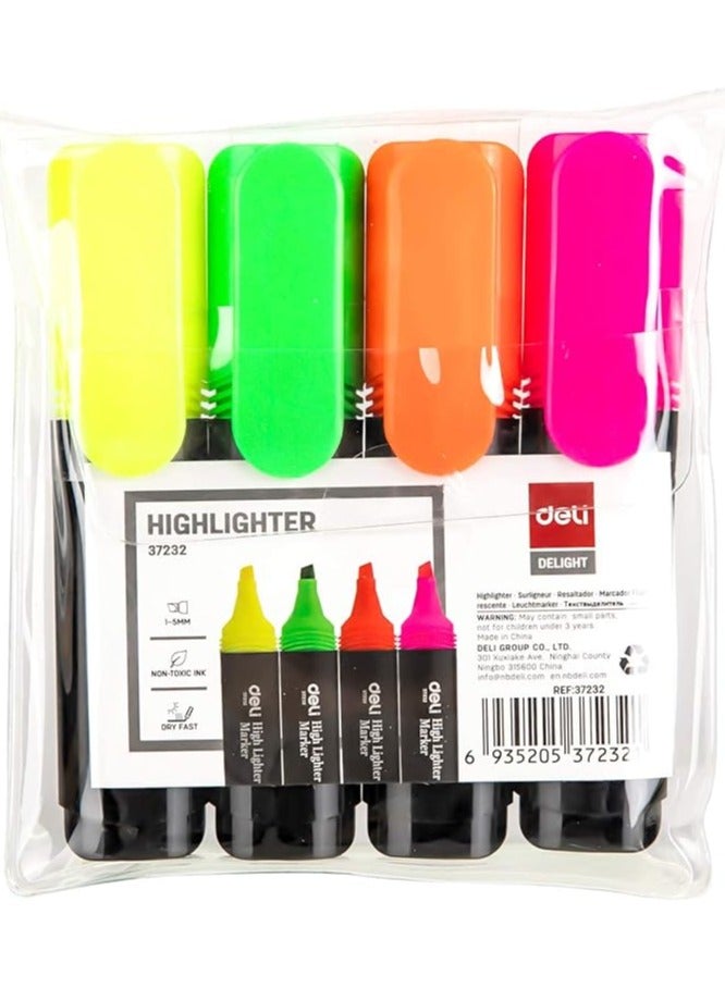 Deli Highlighter Set 4 Colors E37232 - Image 2