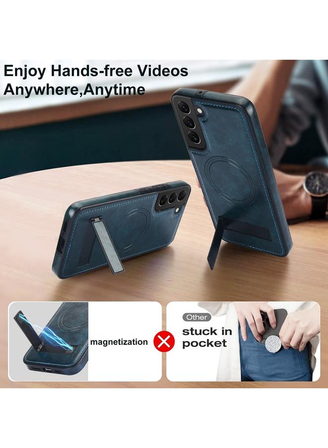 S-TOP Case For Samsung Galaxy S22 5G Retro Leather Invisible Stand MagSafe Phone Case - Image 3