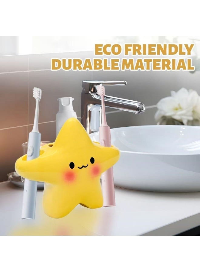 Bathroom Toothbrush Holder - Star Storage Organizer | Cartoon Electric Tooth Brush Holder,for Toothpaste Shaver Shower Counter Home Apartment Dorm Bedroom Kitchen Living Room - Image 5
