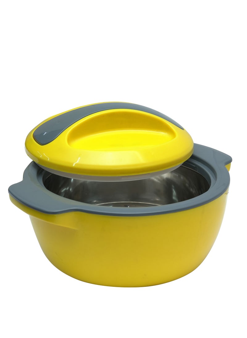 JJ - Casserole Mark-3500 Food Warmer Thermal Casserole Dish, Double Wall Insulated Serving Dishes with Lids, Thermal Food Storage Containers, Dishwasher Safe Yellow - Image 1