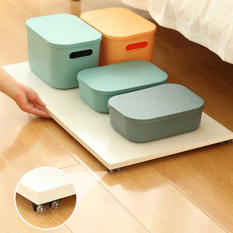 20Pcs Adhesive Mini Storage Bin Casters Non Swivel Sticky On Rollers Black - Image 4