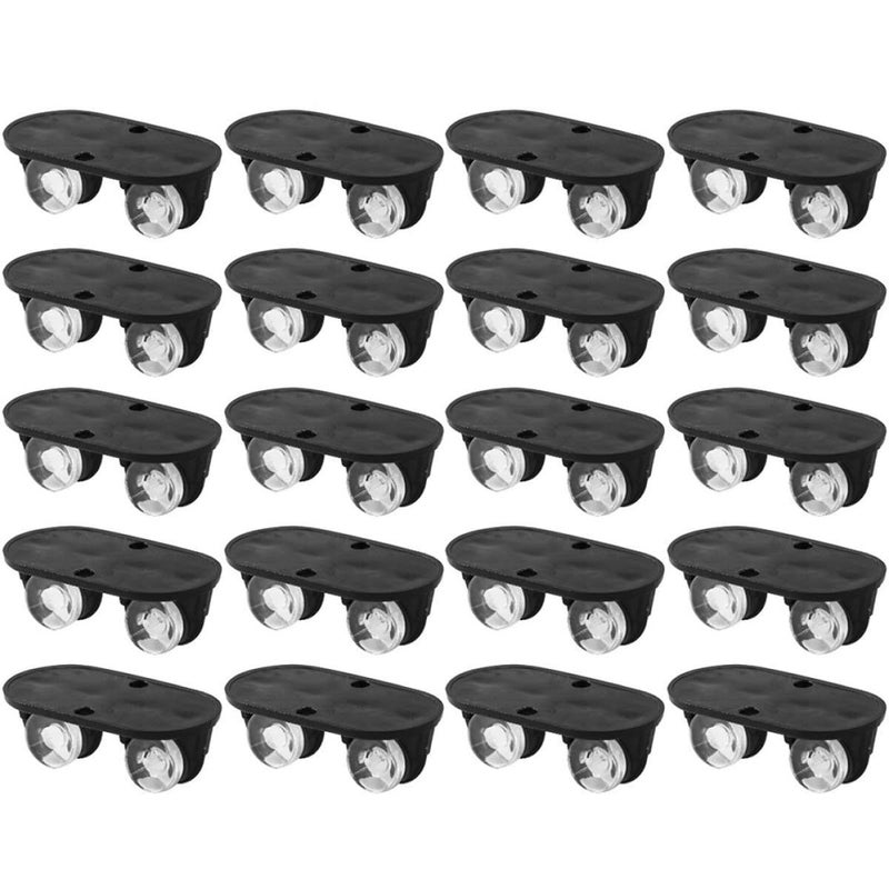 20Pcs Adhesive Mini Storage Bin Casters Non Swivel Sticky On Rollers Black - Image 2