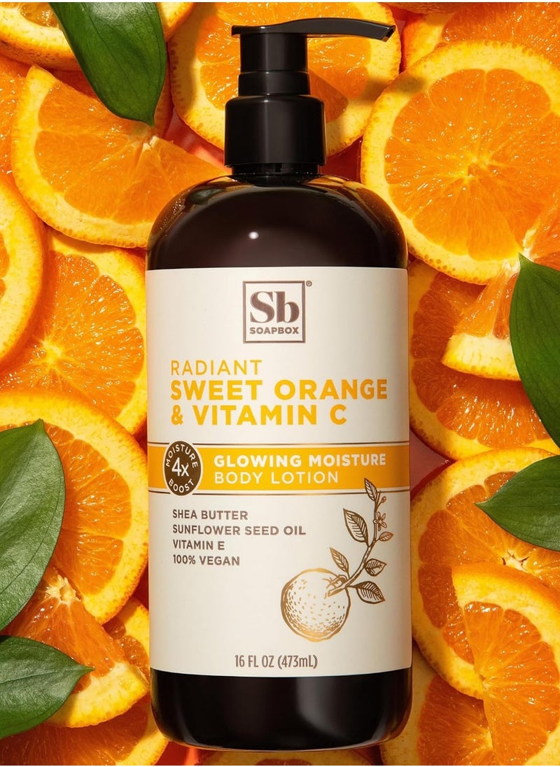 Soapbox - Soapbox Moisturizing Body Lotion, Sweet Orange & Vitamin C with Sunflower Oil and Shea Butter, Pack of 3 Hand Lotion Bottles, Vegan Skin Care Products, Moisturizer for Dry Skin, 3 Pack, 16oz each - Image 1