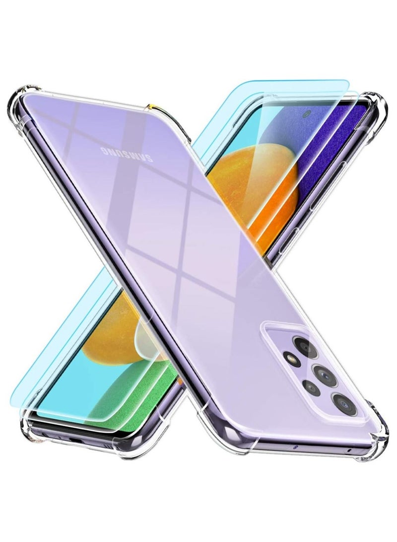 MUNTAQI Samsung Galaxy A73-5G Case Cover Protective Shock Absorption Bumper soft Transparent Case (Clear) - Image 1