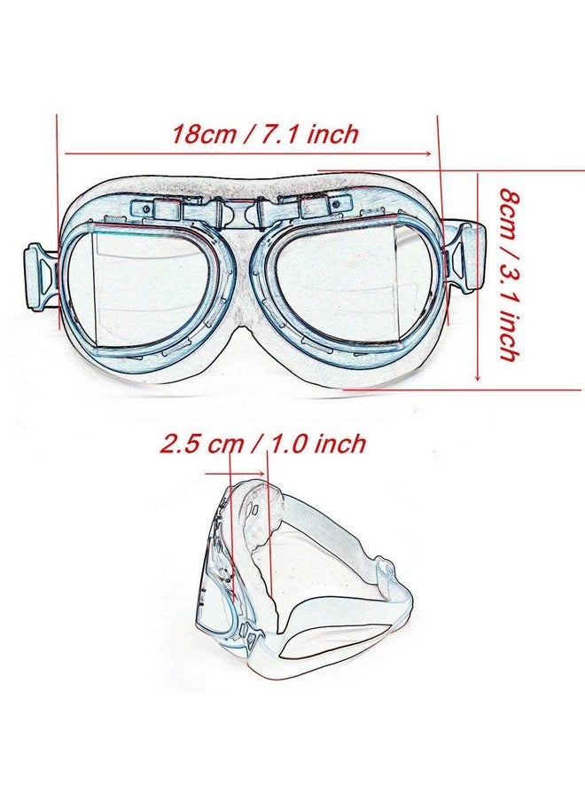 MUXSAM Vintage Motorcycle Goggles Atv Motocross Goggles Dirt Bike Racing Riding Off Road Scooter Glasses Windproof Dustproof Eyewear For Adults Men Women Copper Frame Colorful Lens  - Image 2