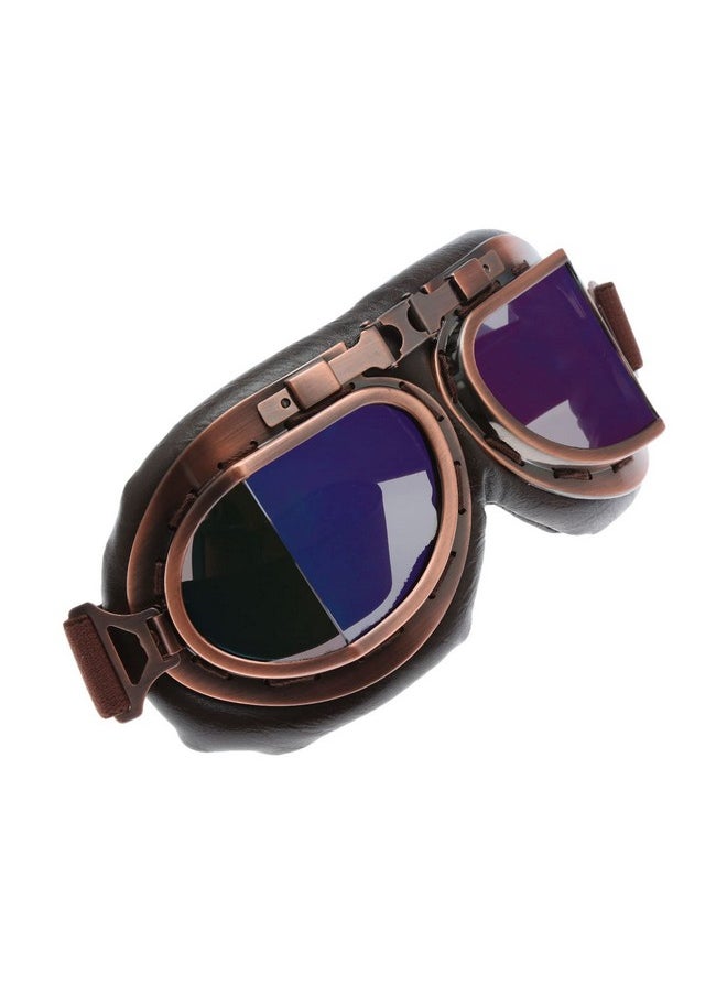 MUXSAM Vintage Motorcycle Goggles Atv Motocross Goggles Dirt Bike Racing Riding Off Road Scooter Glasses Windproof Dustproof Eyewear For Adults Men Women Copper Frame Colorful Lens  - Image 3