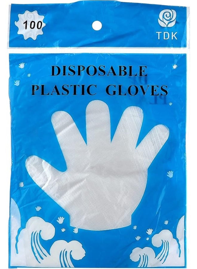 Buy 2 Get 1 Free, Multi-Purpose Disposable Plastic Gloves, 300 Pack - Clear, Food Safe, One Size Fits All - Image 2