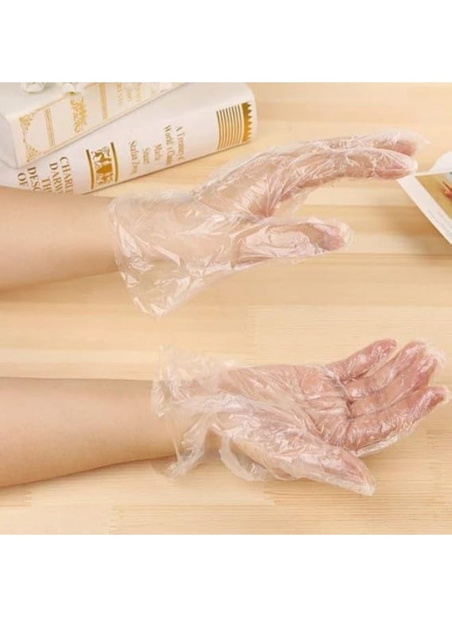 Buy 2 Get 1 Free, Multi-Purpose Disposable Plastic Gloves, 300 Pack - Clear, Food Safe, One Size Fits All - Image 3