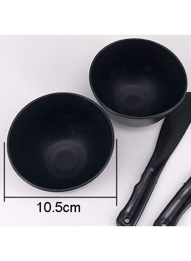 lasenersm 4 Pieces Rubber Facial Mask Mixing Bowl Facemask Bowl Mud Mask Mixing Bowl DIY Skin Care Mixing Tool for Lady Women Home Beauty Salon Use, Black - Image 2