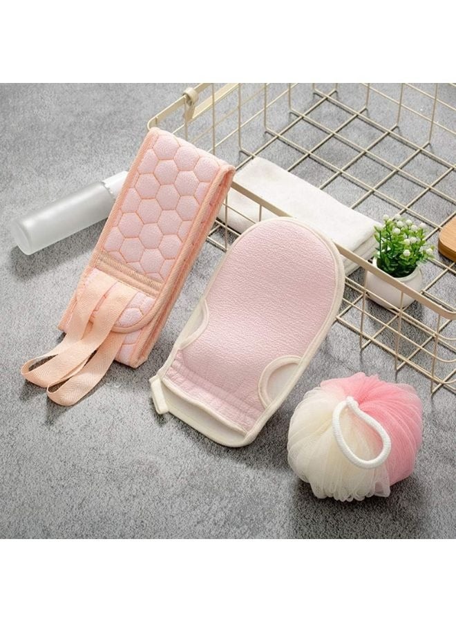 Body Scrub Tools Bath Sponge Bath Loofah Back Cleaner Exfoliating Gloves 3pcs - Image 1