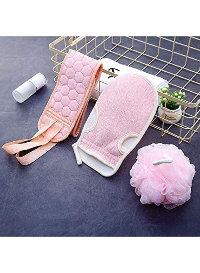 Body Scrub Tools Bath Sponge Bath Loofah Back Cleaner Exfoliating Gloves 3pcs - Image 4