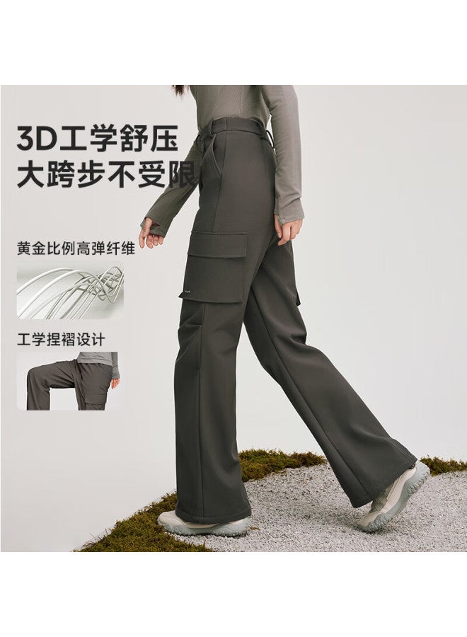 Vvc Straight-leg Cargo Pants For Women, New Paratrooper Style, Outdoor Hiking Wide-leg Pants, Loose Casual Sports Trousers, Misty Gray, XL