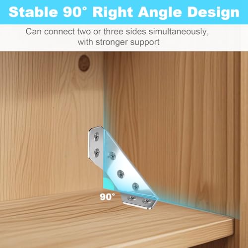 StLiSuYmx 12-Pack Premium Stainless Steel Corner Brackets for Wood Frame, Universal Metal Hardware Corner Braces with Screws, Wooden Furniture Corner Connectors Such as Drawers, Cabinets, Tables and Chairs - Image 4