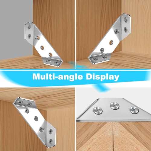 StLiSuYmx 12-Pack Premium Stainless Steel Corner Brackets for Wood Frame, Universal Metal Hardware Corner Braces with Screws, Wooden Furniture Corner Connectors Such as Drawers, Cabinets, Tables and Chairs - Image 5