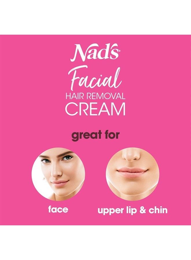 Nad's إزالة شعر الوجه اللطيف والمهدئ للنساء - كريم إزالة الشعر الحساس للمناطق الحساسة من الوجه، 0.99 أونصة (4446) - Image 4