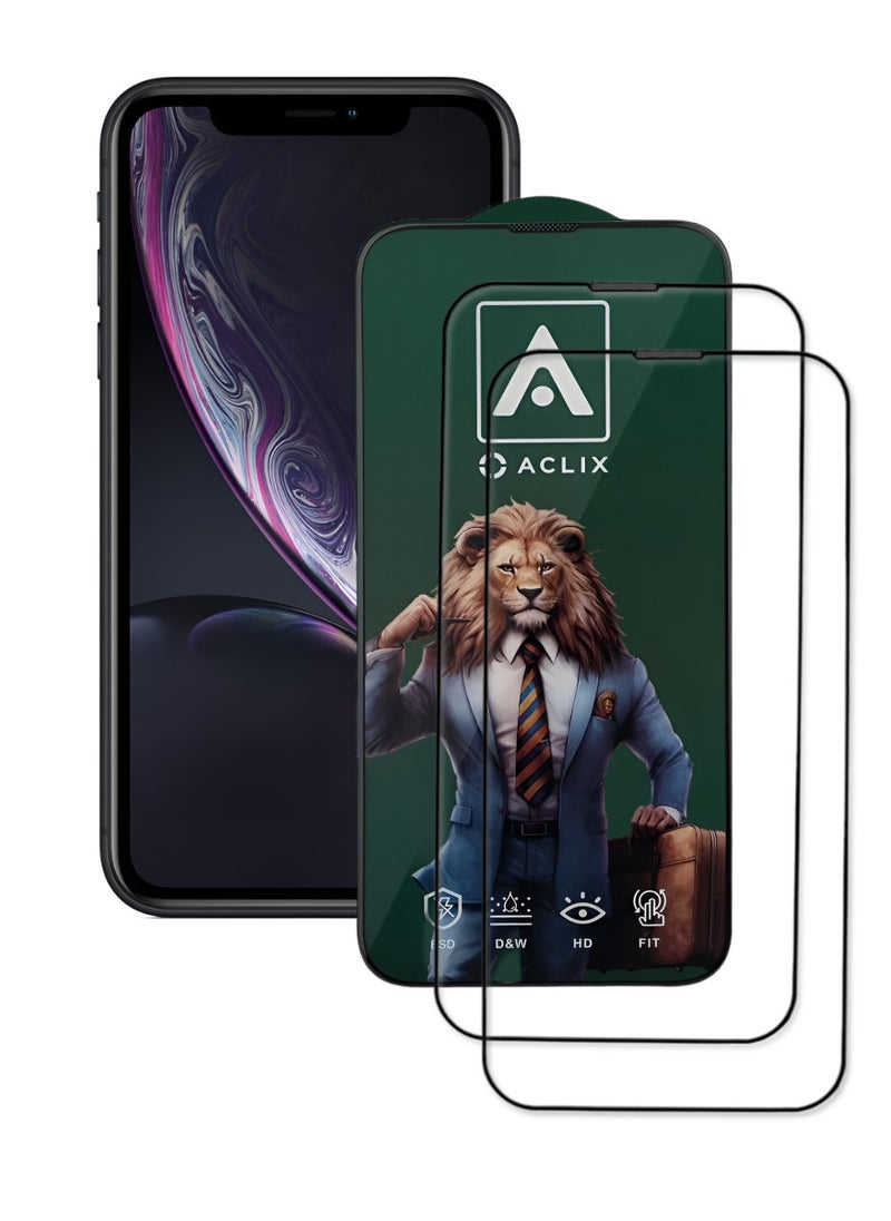 ACLIX 2 Pieces Antistatic ESD Dustproof Premium Quality High Definition Tempered Glass Screen Protector Designed For  iPhone XR - Image 1