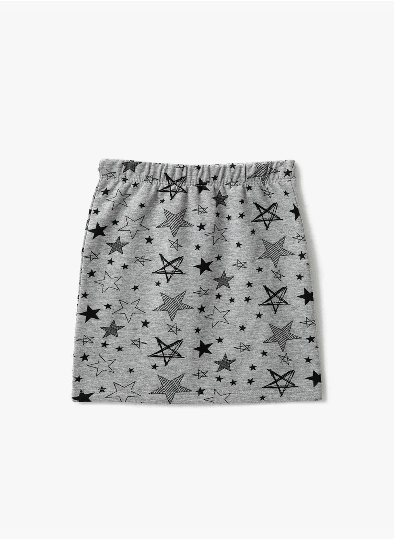 KOTON Medium Rise Printed Skirt