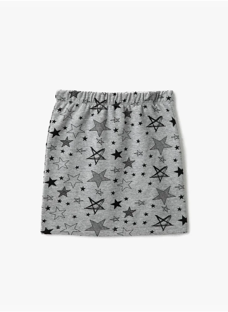 KOTON Medium Rise Printed Skirt