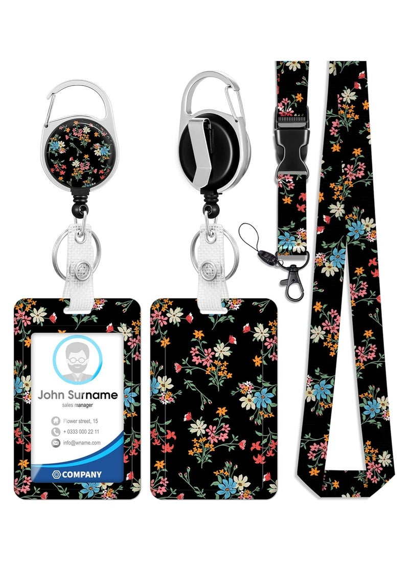 Aurrako ID Card Holder with Lanyard for Nurses, Retractable Badge Holders Reels with Lanyards Adjustable  - Image 1