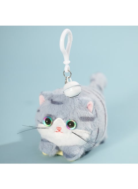 Le Jier With Keychain Bell Pull Rope Wagging Tail Cat Doll Called White Rabbit Plush Toy Gift-Specifications:Hakimi Blue [bell With Keychain]