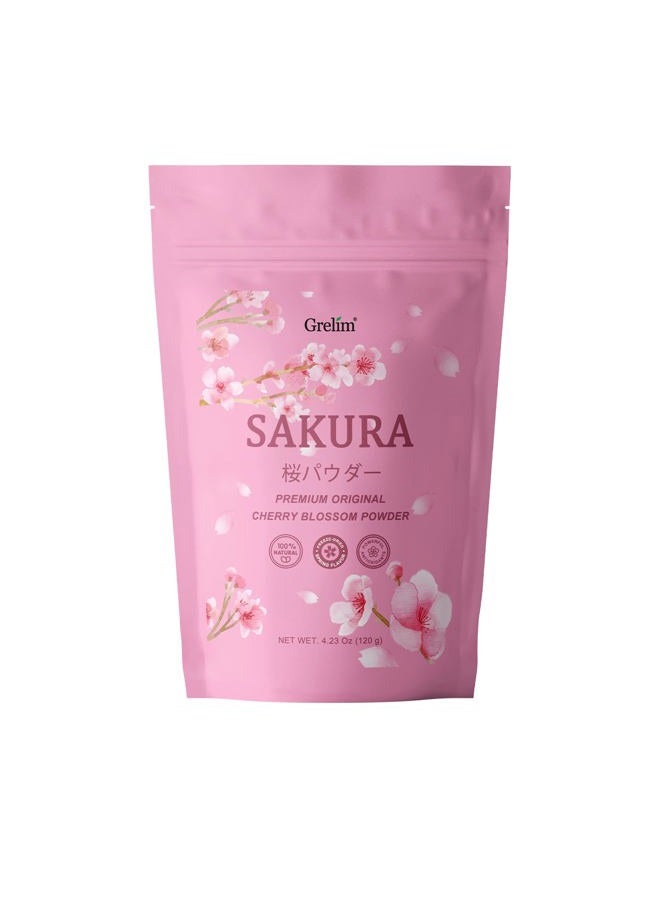 GRELIM Sakura Powder Premium Original Cherry Blossom Powder for Baking,Made in Kanagawa Great for Springtime Beverage, 4.23 Oz - Image 1