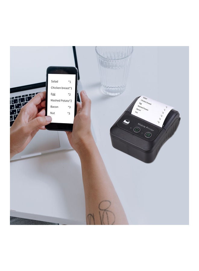 Portable Thermal Receipt Printer Black - Image 3