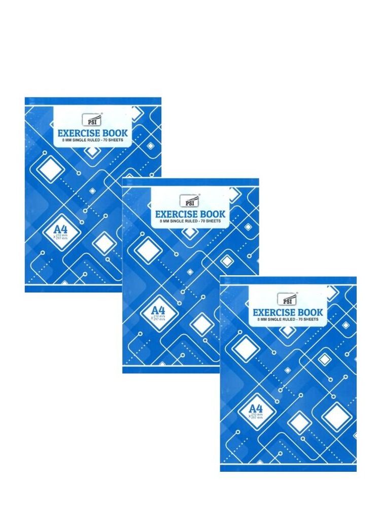 Psi 3-Piece A4 Size Single Line Notebook 70 Sheets - Image 2