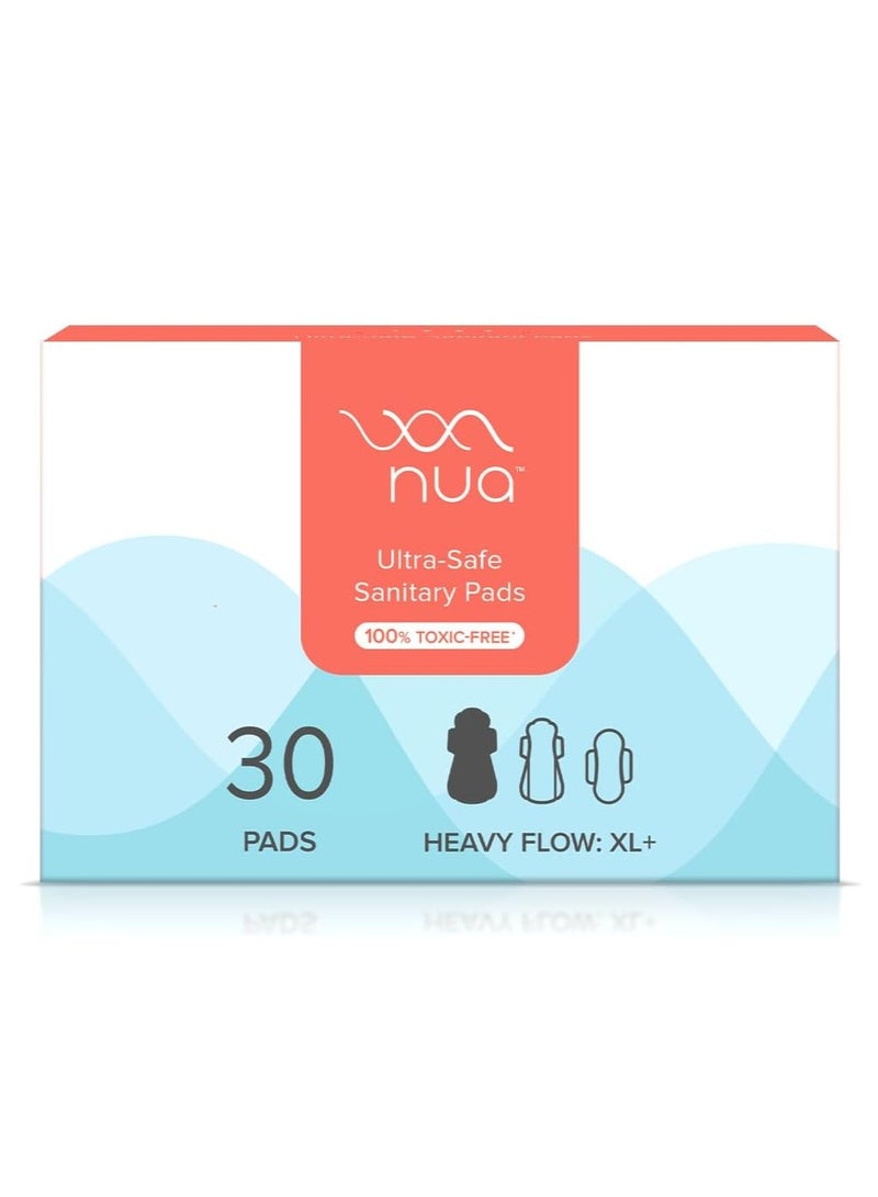 نوا فوط صحية فائقة الأمان للنساء | 30 وسادة رقيقة للغاية | التدفق الثقيل XL + | آمن على البشرة | خال من السموم وخالي من الطفح الجلدي | غير معطر | ظهر أوسع بنسبة 50٪ | مانعة للتسرب | صنع آمنا - Image 1
