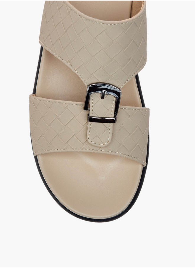 LBL by Shoexpress Men's Weave Detail Slip-On Comfort Sandals with Buckle  - Image 3