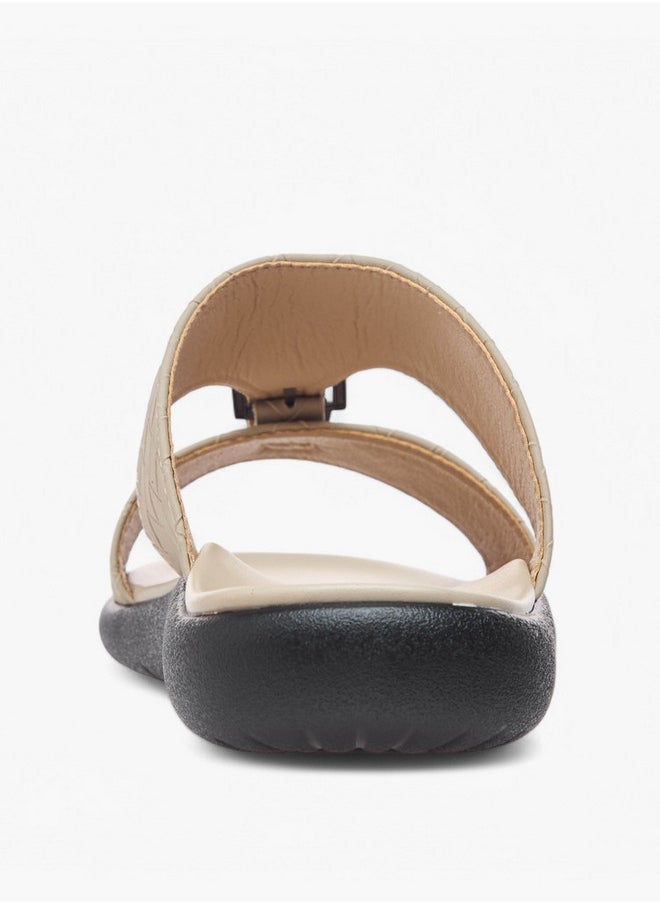 LBL by Shoexpress Men's Weave Detail Slip-On Comfort Sandals with Buckle  - Image 4