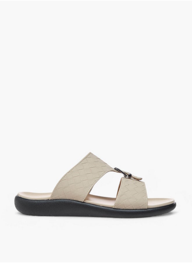LBL by Shoexpress Men's Weave Detail Slip-On Comfort Sandals with Buckle  - Image 2