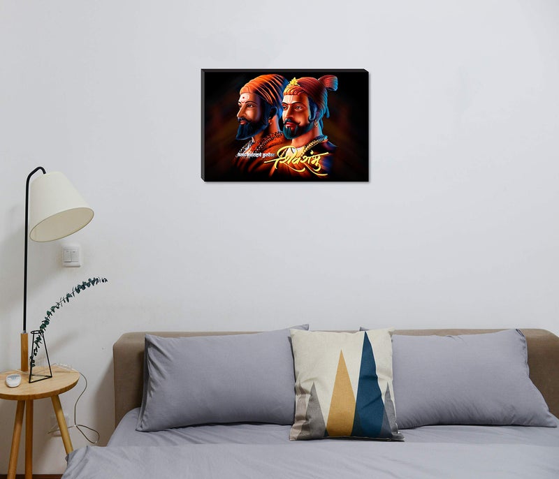Masstone Chhatrapati Shivaji Marathi Painting | Wall Painting With Frame 12x 18 Inch | Shivaji Maharaj Photo Frame | Painting for Wall Decoration | Wall Decor - Image 3