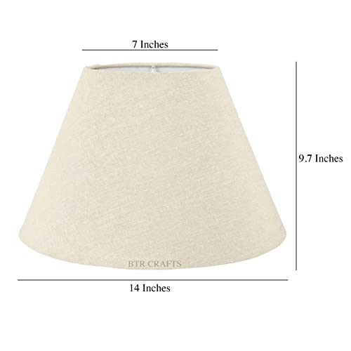 BTR CRAFTS 14" Inches, Premium Jute/Khadi, Conical Lamp Shade, Cotton Fabric Standard Size - Image 3