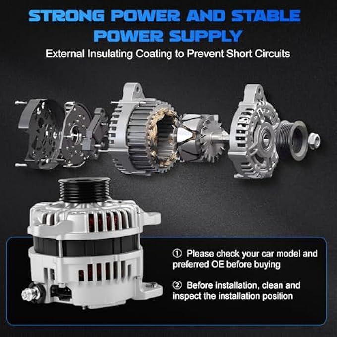 YOMALL Alternator 13826 110Amp 6PK for 1998-2000 I30 3.0L, for 1995-2000 Maxima 3.0L & 2002-2003 Maxima 3.5L, for 2002-2004 I35 3.5L, for 2003-2007 Murano 3.5L Vehicle Alternator 13826N 23100-0L701 - Image 5