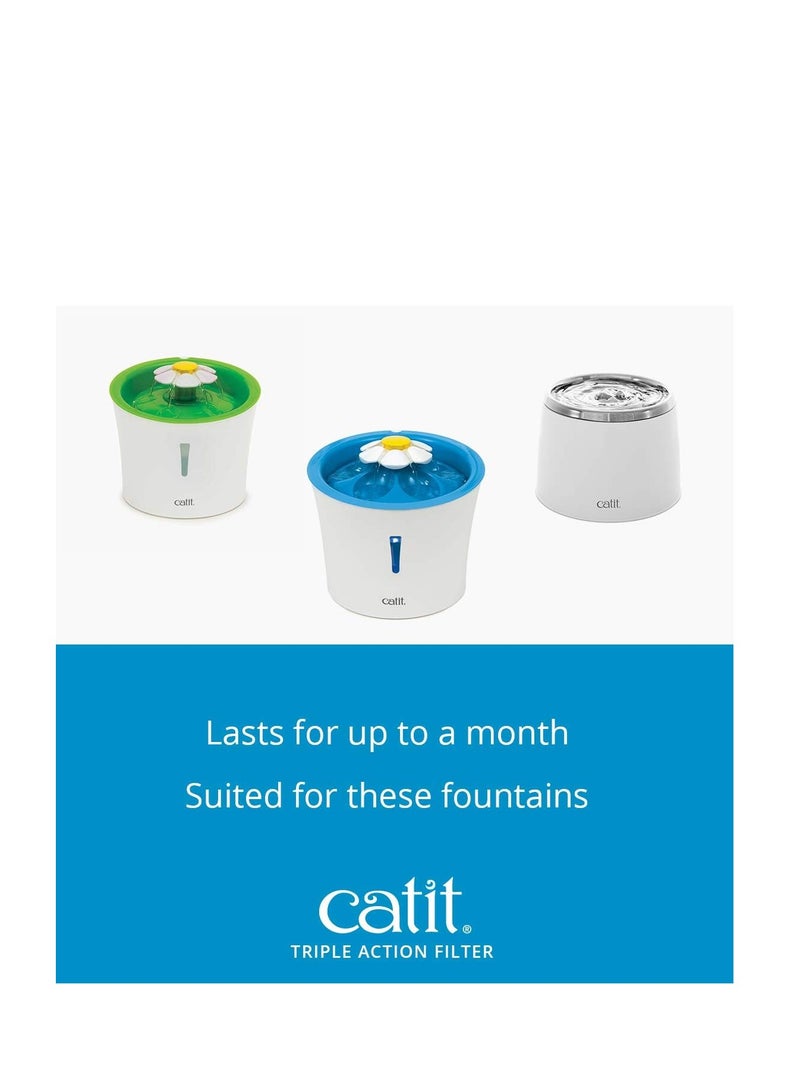 Catit Catit Triple Action Replacement Original Water Fountain Filters, 5 Pack – Official Replacement Filters for Catit Cat Drinking Water Fountains  - Image 2
