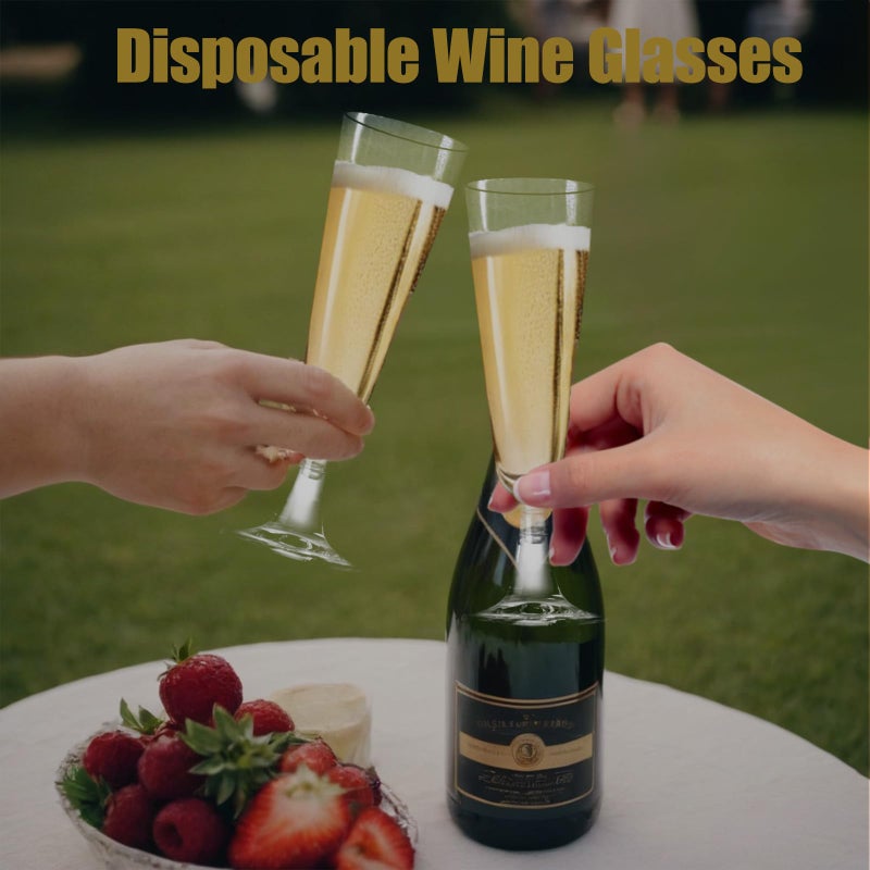 MIIDNTLX Champagne Flutes Plastic,25 Pack Wine Glasses,Disposable Champagne Glasses,5 Oz Clear Shot Cups,New Year Christmas Party Wedding Birthday Drinking Beer Water Dessert Cocktail Cups Bulk - Image 4