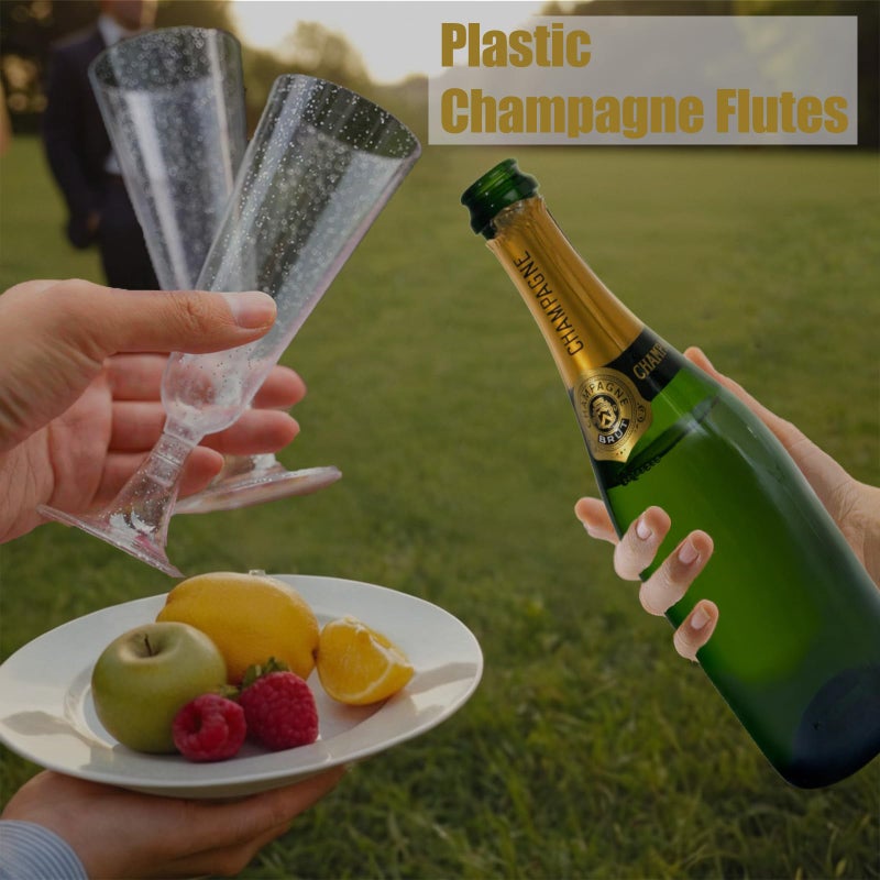 MIIDNTLX Champagne Flutes Plastic,25 Pack Wine Glasses,Disposable Champagne Glasses,5 Oz Clear Shot Cups,New Year Christmas Party Wedding Birthday Drinking Beer Water Dessert Cocktail Cups Bulk - Image 5