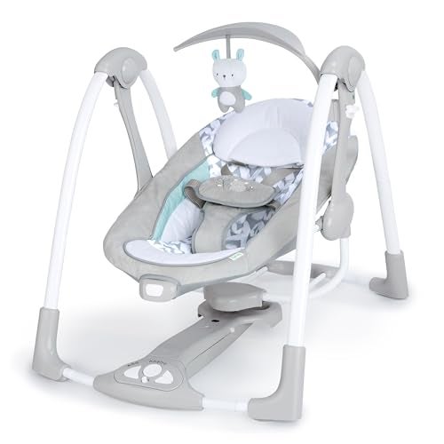 Ingenuity ConvertMe 2in1 Compact Portable Automatic Baby Swing Infant Seat BatteryPowered Vibrations Nature Sounds 09 Months 620 lbs Raylan