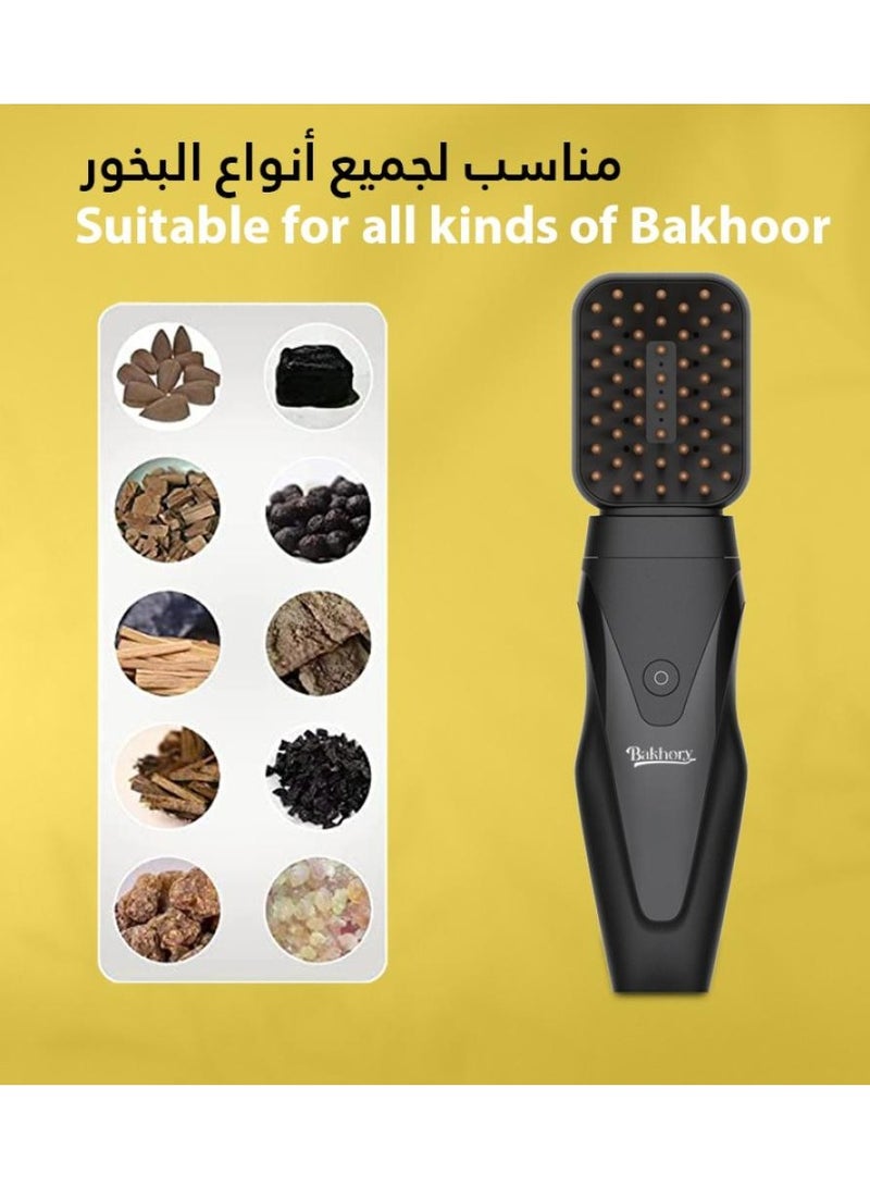 Bukhoon Electric Oud Bakhoor Incense Burner with Soft Comb USB Rechargeable Incense Mabkhara - Image 3