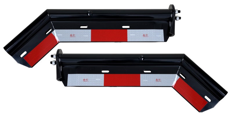 Black Angled Spring Loaded Mud Flap HangerRound Tube Style 118 Bolt Spacing28 Lengthwith 7 inch Enhanced Spring Inside