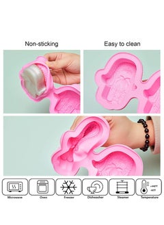 Excefore Silicone Soap Molds 4 Cavities Hand of Fatima Silicone Molds Lotus in The Palm Soap Mold  - Image 2