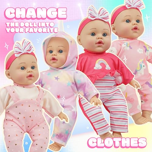 SMILESSKIDDO 12 Inch Soft Body Baby Doll for Toddlers with Take Along Dolls Backpack Carrier Accessories Baby Doll Clothes and Babydoll Caring Set for Kids Girls 2 3 4 5 Year Old - Image 5