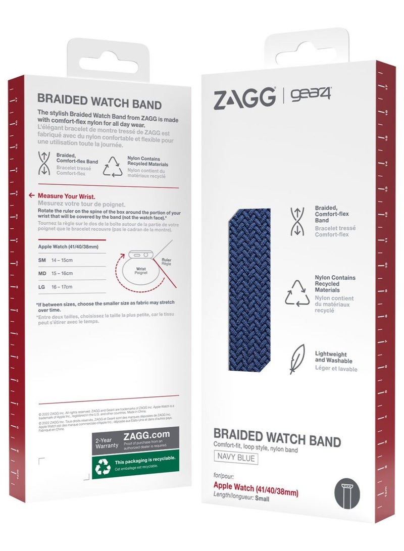 Gear4 Braided Apple Watch Series 8/7 (41mm), Series 6/SE/5/4 (40mm) and Series 3/2/1 (38mm) - Navy Blue - Image 2