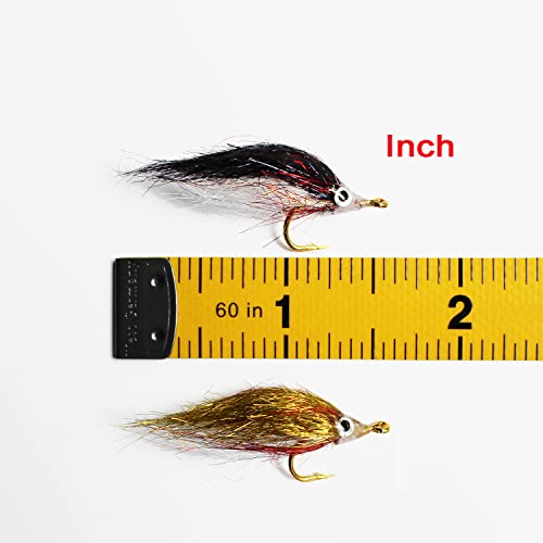 Tigofly 12 pcs Wounded Minnow Fly Ice Dub UV Polar Fry Slowly Sinking Salmon Trout Steelhead Fly Fishing Flies Lures Set-Size 8 - Image 3