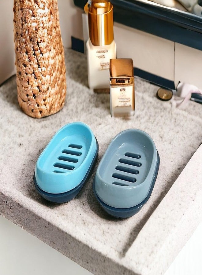 c s m CSM Plastic Soap Cases- Set Of 4 Pcs (Blue, Grey, Beige, Light Blue) - Image 5