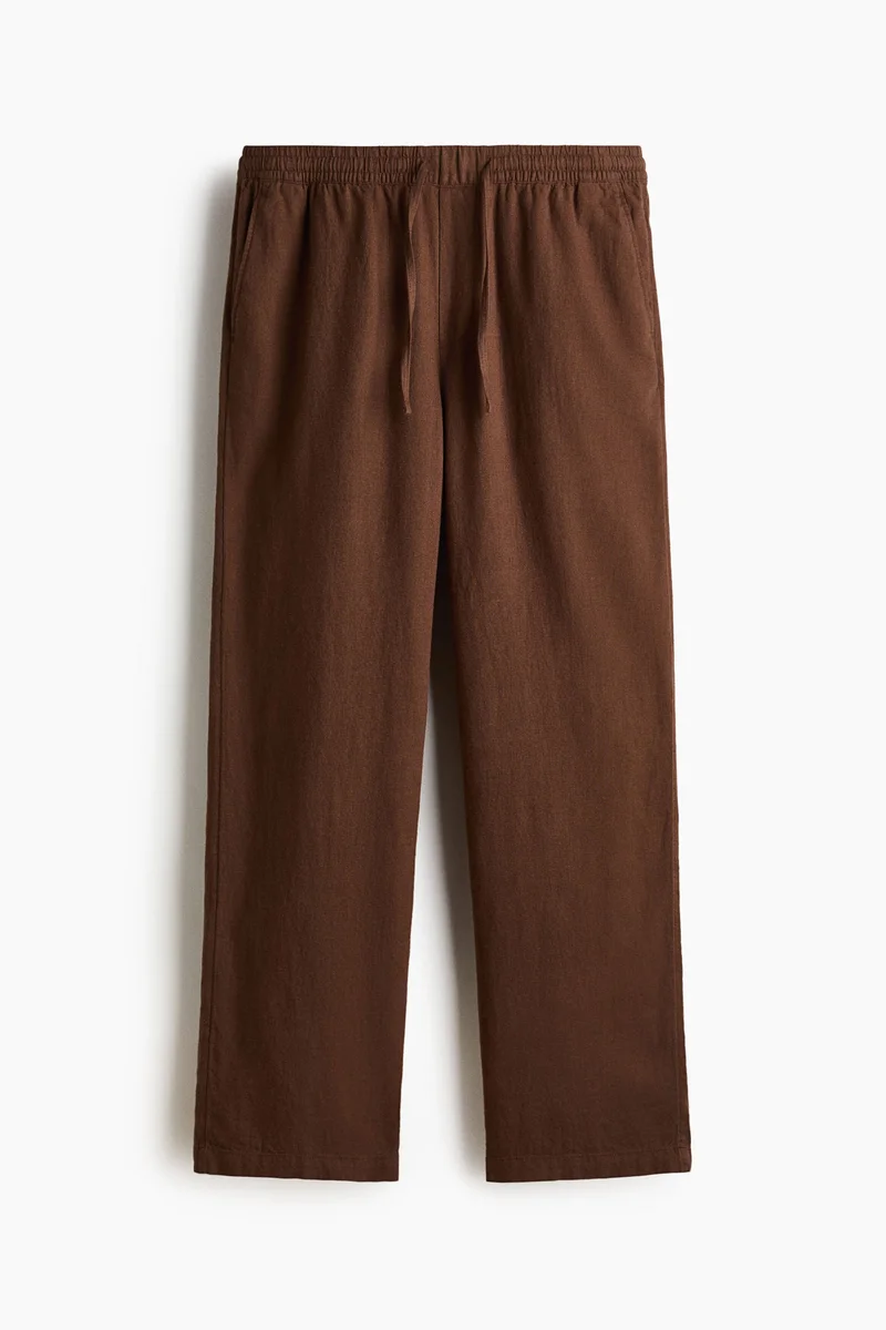 H&M  Relaxed Fit Linen-blend trousers for Men | Best Price UAE