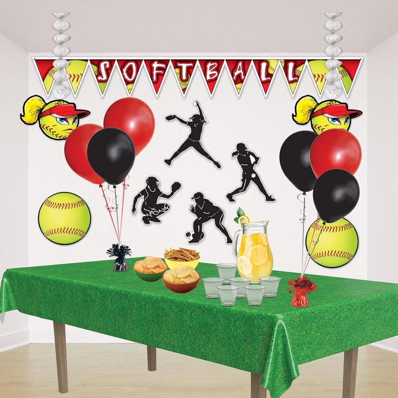 Beistle 8Piece Softball Silhouettes 9  125  BlackWhite - Image 5